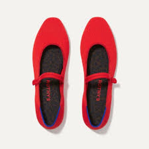 Rothy's The Square Mary Jane Flexible Slip-On In Retired Flame Red Size 6.5 NWOT - Picture 1 of 10